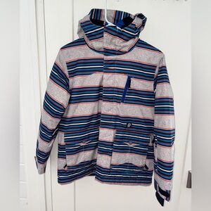 Orage stripe snowboard jacket boy's sz L (12) NWOT